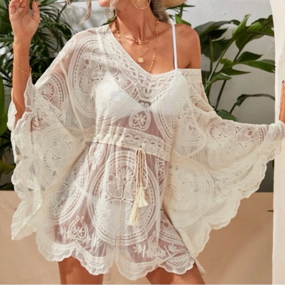 Women’s beach cover up in lace